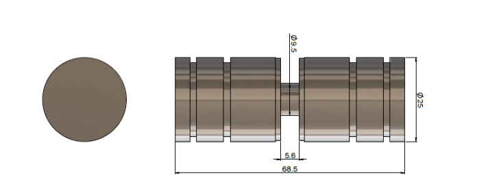 Meir Round Shower Door Handle, Brushed Nickel