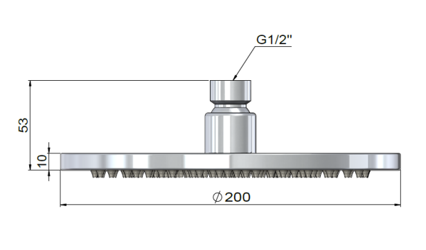 Meir Outdoor Round Shower Rose 200mm - SS316