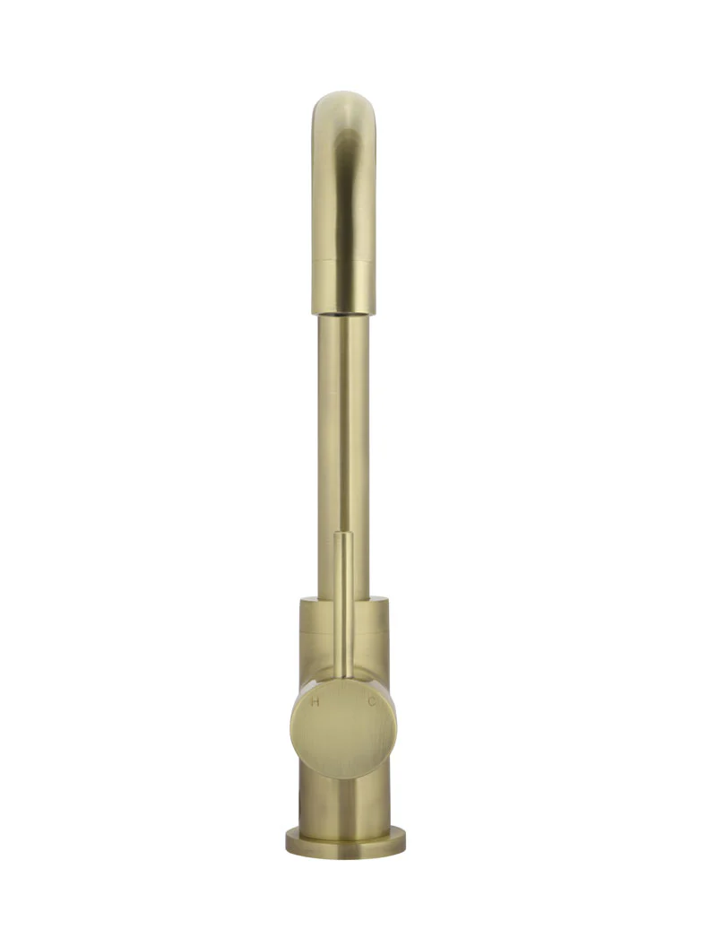 Meir Round Kitchen Mixer Tap Curved, Tiger Bronze