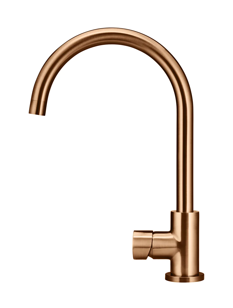 Meir Round Pinless Kitchen Mixer Tap, Lustre Bronze