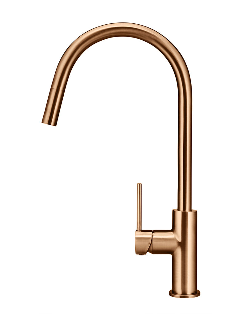 Meir Round Piccola Pull Out Kitchen Mixer Tap, Lustre Bronze