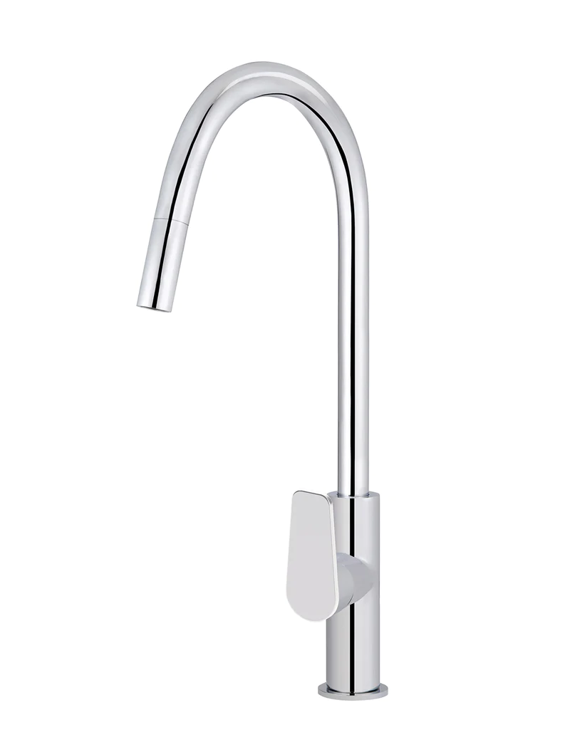 Meir Round Paddle Piccola Pull Out Kitchen Mixer Tap, Chrome