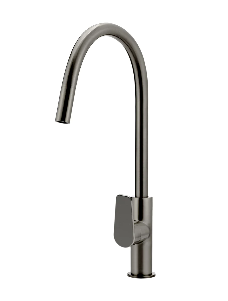 Meir Round Paddle Piccola Pull Out Kitchen Mixer Tap, Shadow Gunmetal