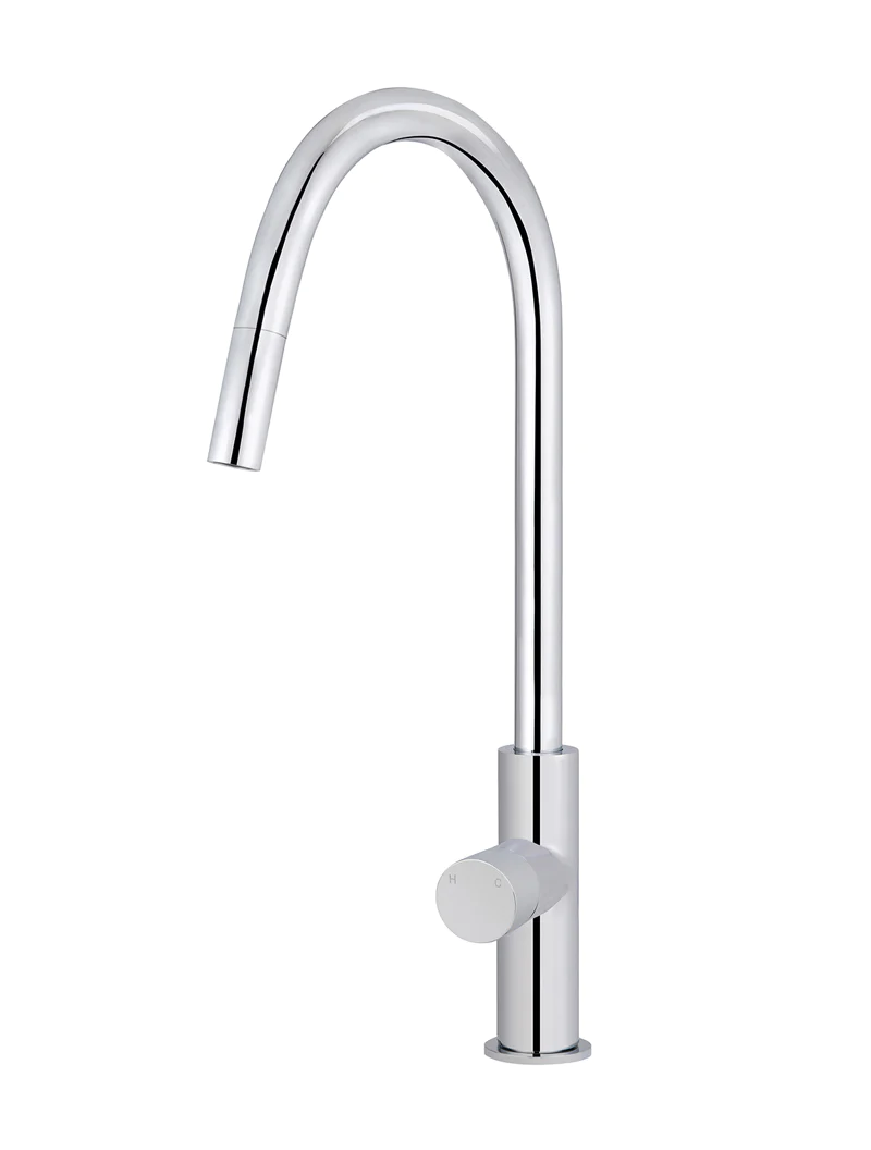 Meir Round Pinless Piccola Pull Out Kitchen Mixer Tap, Chrome
