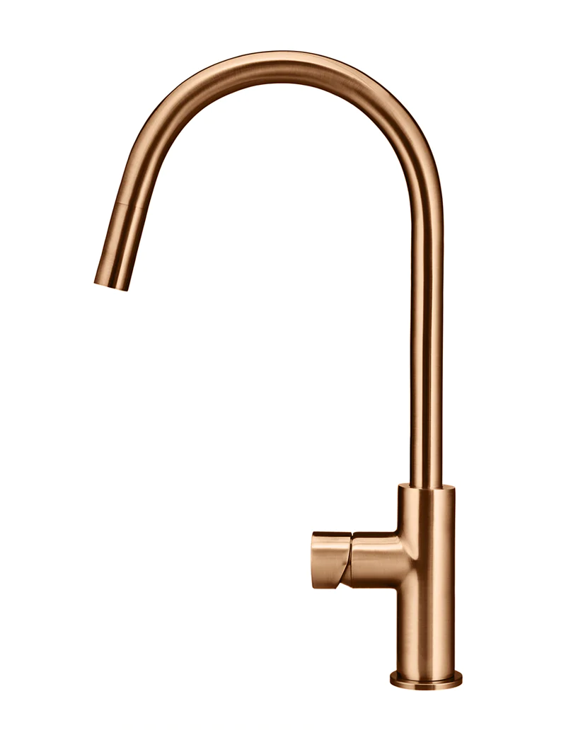 Meir Round Pinless Piccola Pull Out Kitchen Mixer Tap, Lustre Bronze