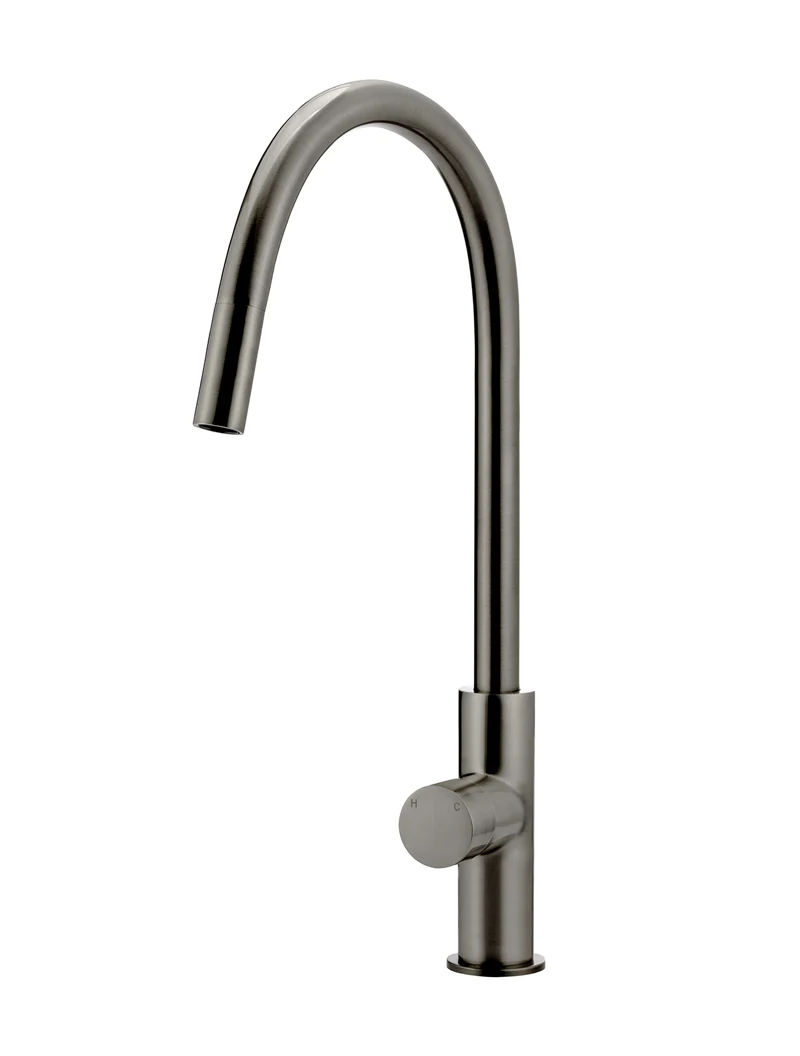 Meir Round Pinless Piccola Pull Out Kitchen Mixer Tap, Shadow