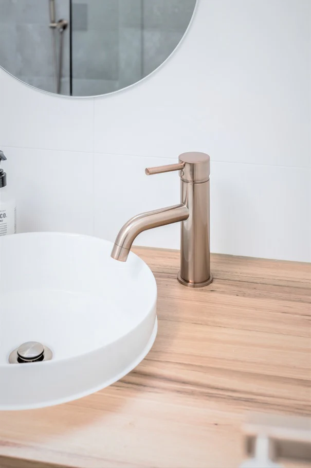 Meir Basin Pop Up Waste, Overflow / Slotted, 32mm Champagne