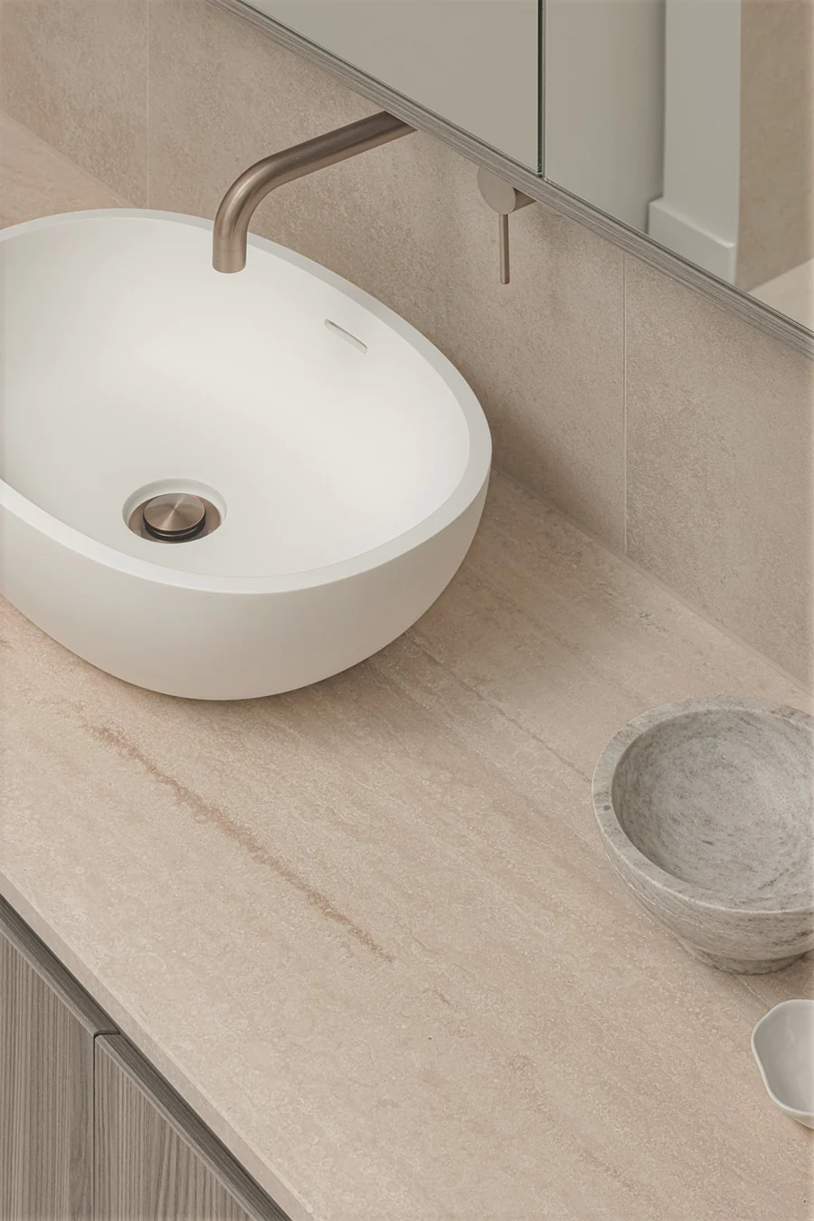 Meir Basin Pop Up Waste, No Overflow / Unslotted, 32mm, Champagne