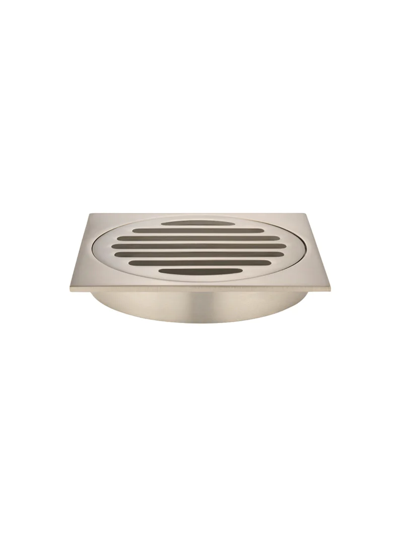 Meir Square Floor Grate Shower Drain 100mm Outlet, Champagne