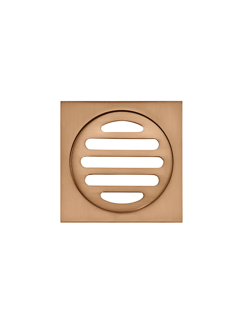 Meir Square Floor Grate Shower Drain 80mm Outlet, Lustre Bronze