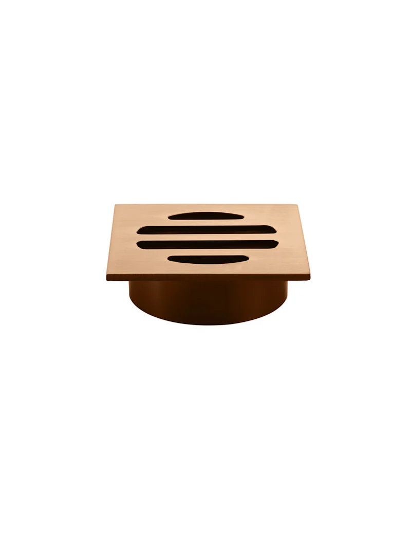 Meir Square Floor Grate Shower Drain 50mm Outlet, Lustre Bronze