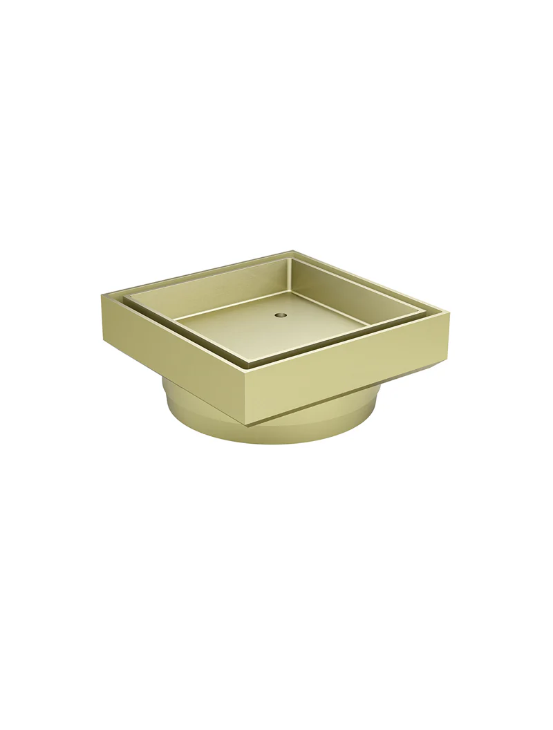 Meir Square Floor Shower Waste With Tile Insert, Tiger Bronze