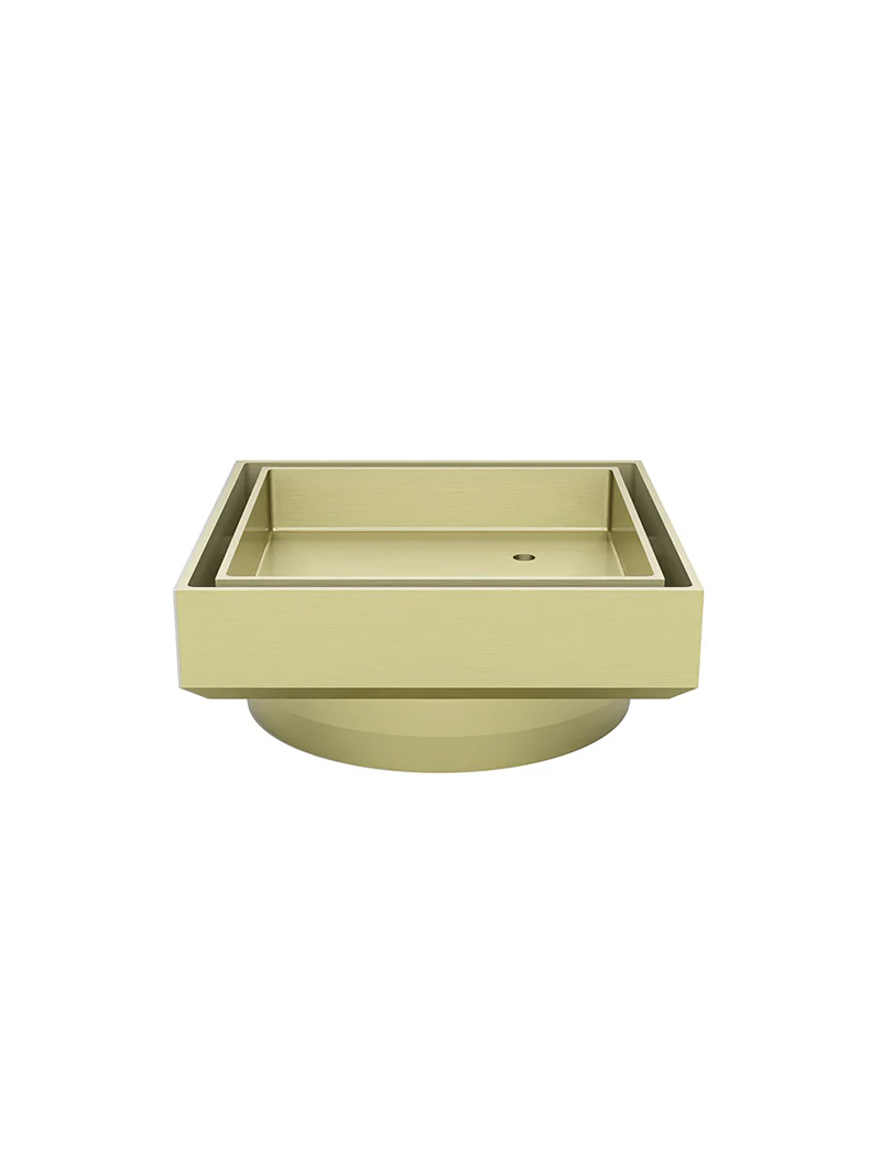 Meir Square Floor Shower Waste With Tile Insert, Tiger Bronze
