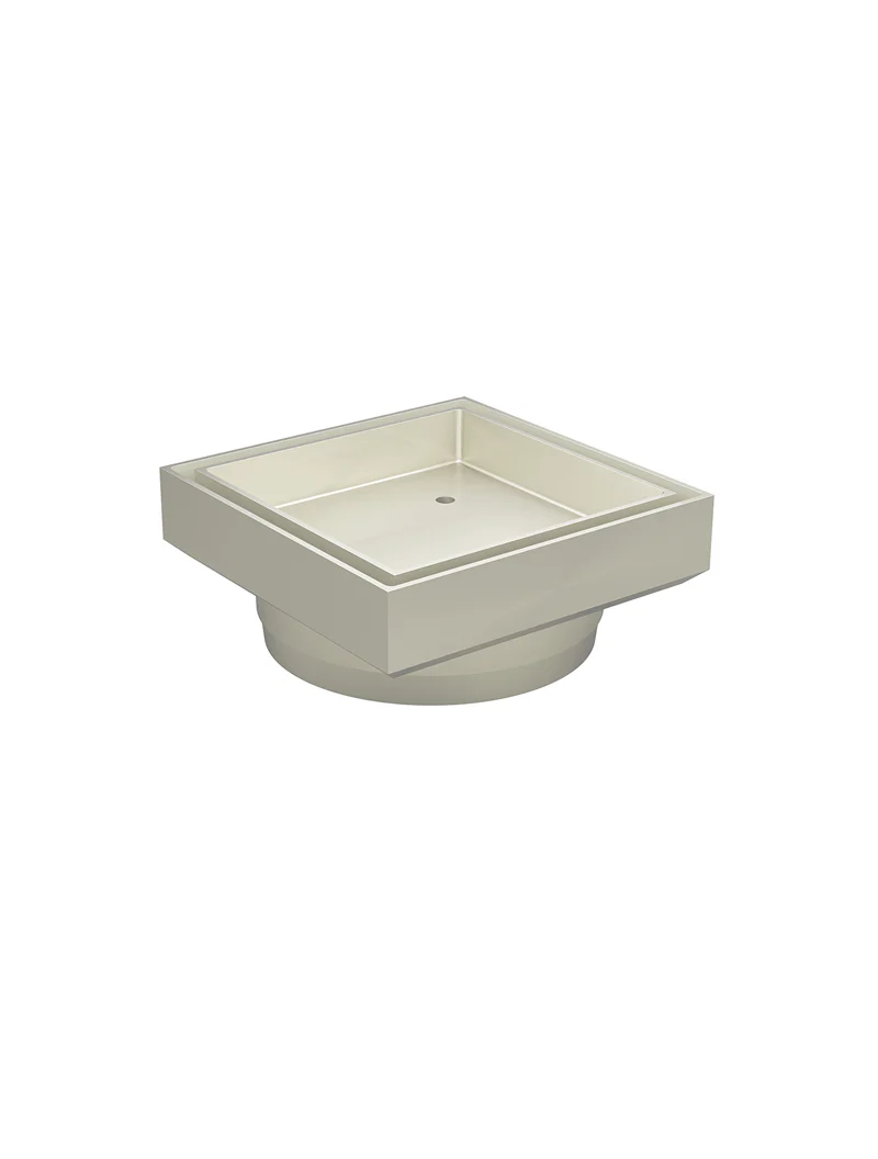 Meir Square Floor Shower Waste With Tile Insert, Brushed Nickel