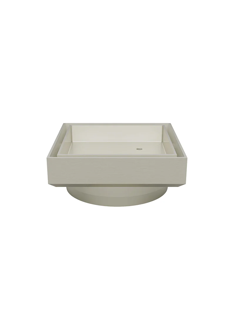 Meir Square Floor Shower Waste With Tile Insert, Brushed Nickel