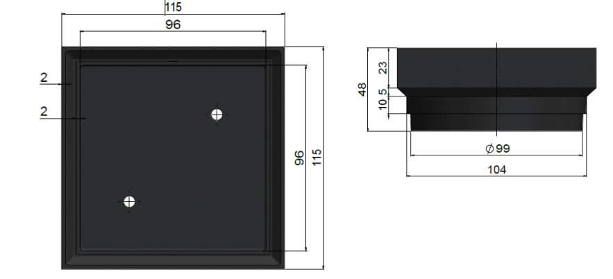 Meir Square Floor Shower Waste With Tile Insert, Lustre Bronze