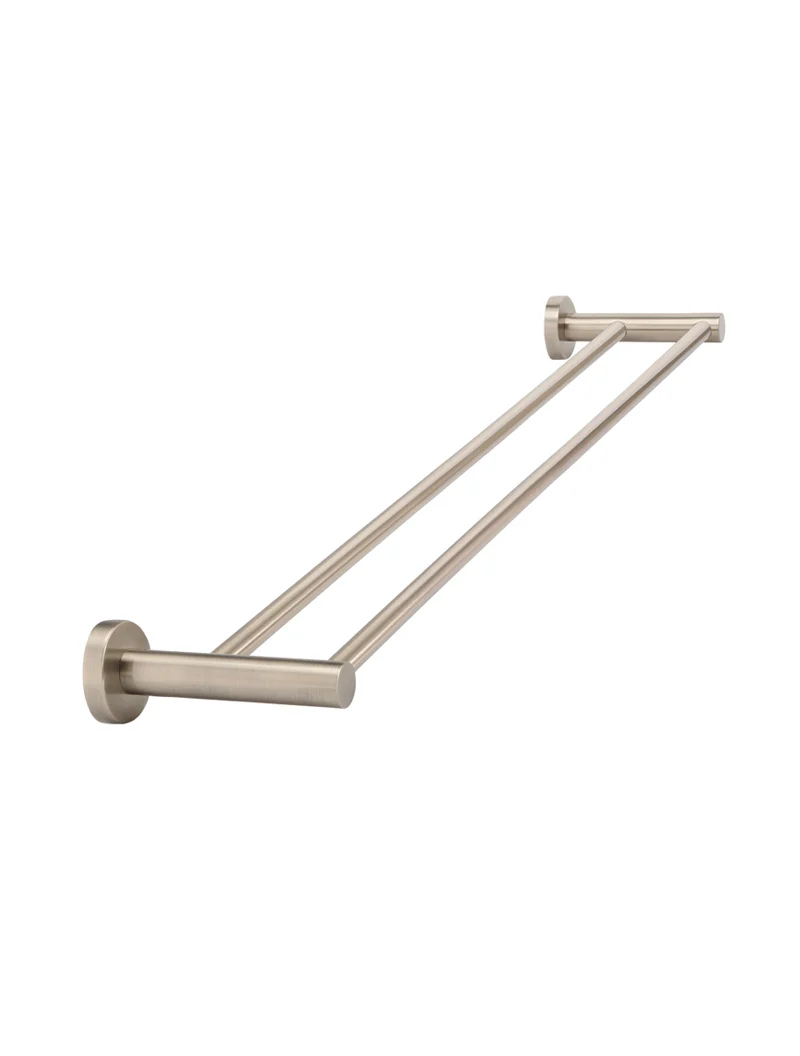 Meir Round Double Towel Rail 600mm, Champagne