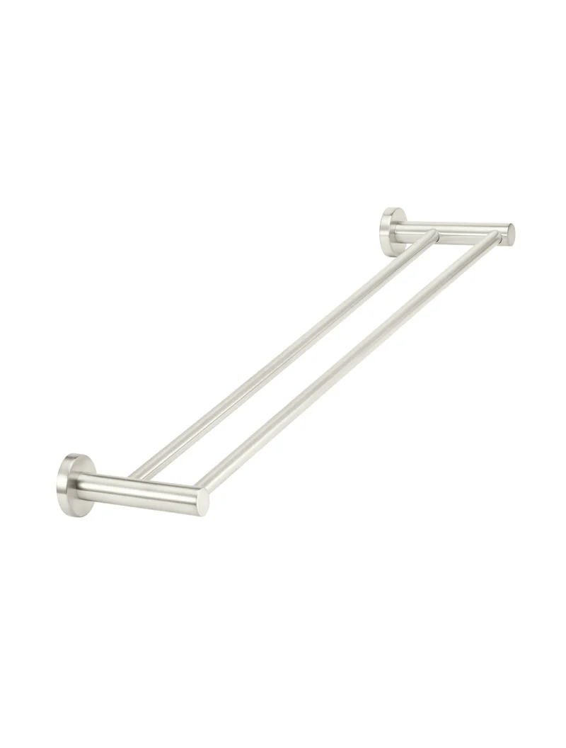 Meir Round Double Towel Rail 600mm, Brushed Nickel