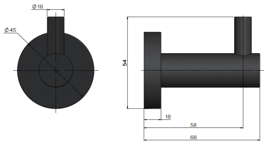 Meir Round Robe Hook, Shadow