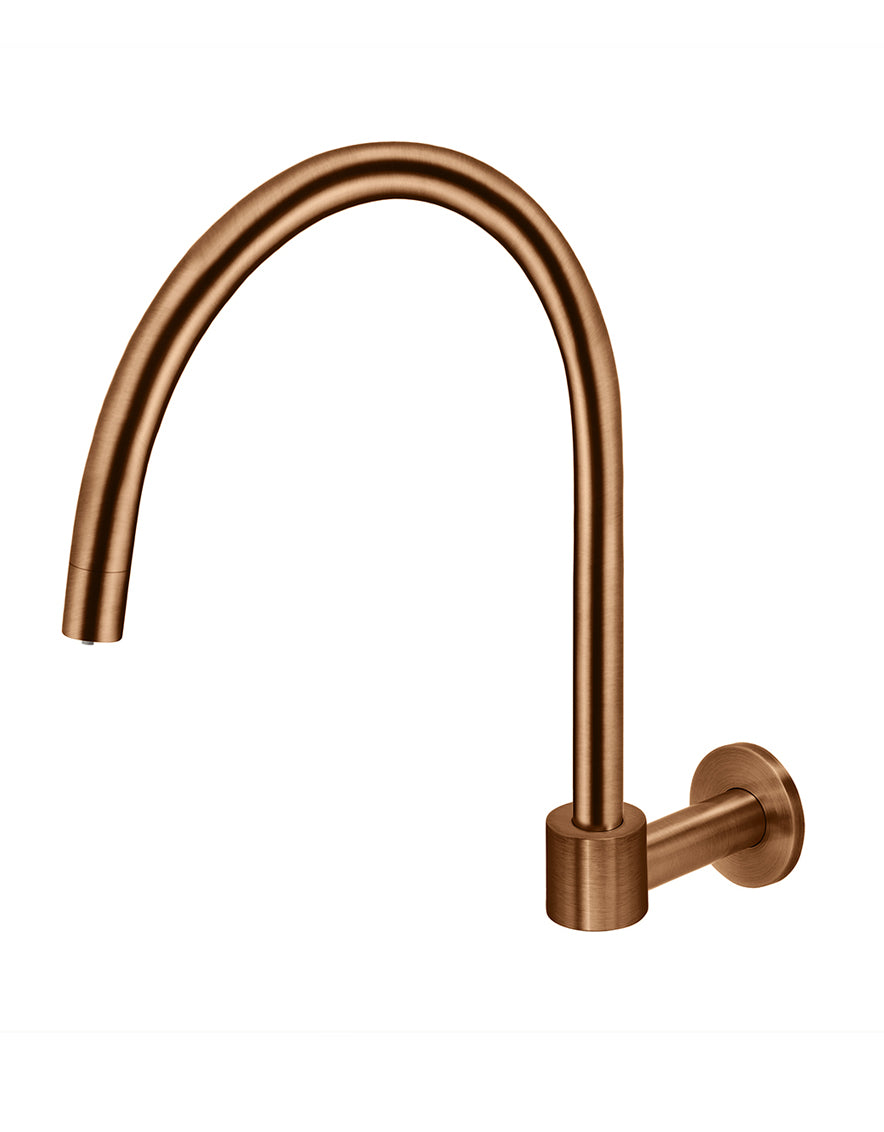 Meir Round High-Rise Swivel Wall Spout, Lustre Bronze