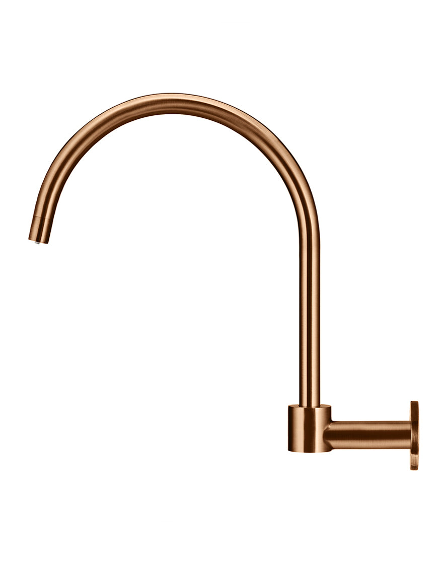 Meir Round High-Rise Swivel Wall Spout, Lustre Bronze
