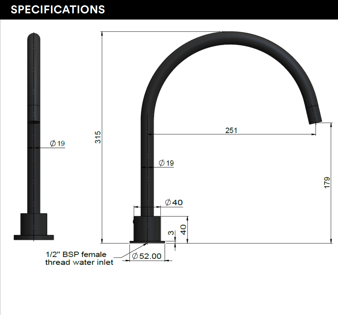 Meir Round Gooseneck High-Rise Swivel Hob Spout, Lustre Bronze