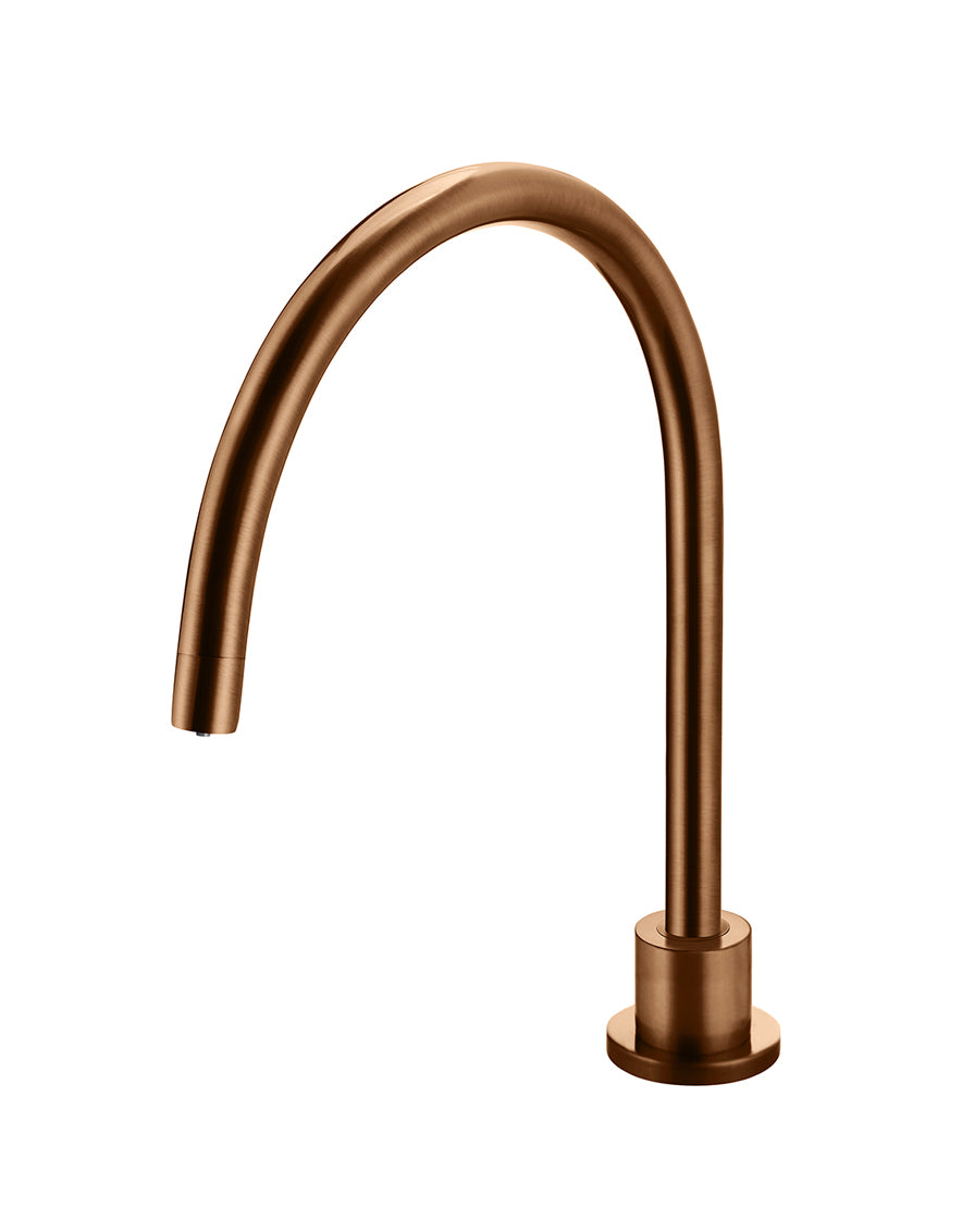 Meir Round Gooseneck High-Rise Swivel Hob Spout, Lustre Bronze