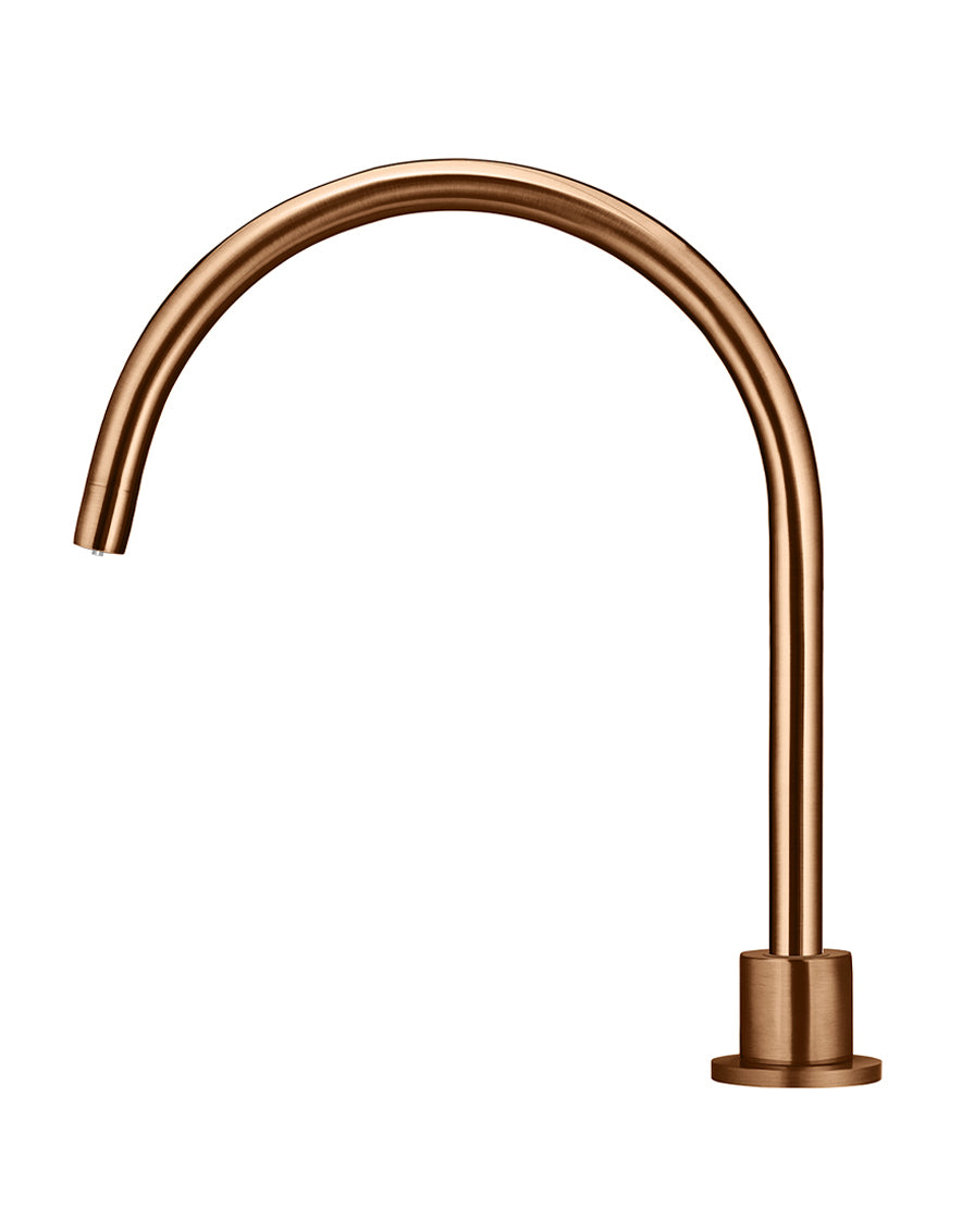 Meir Round Gooseneck High-Rise Swivel Hob Spout, Lustre Bronze
