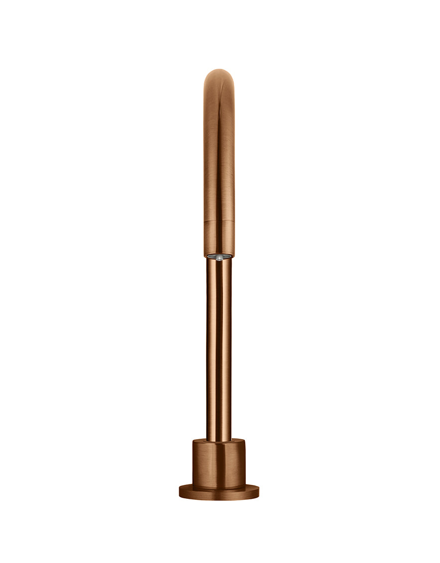 Meir Round Gooseneck High-Rise Swivel Hob Spout, Lustre Bronze