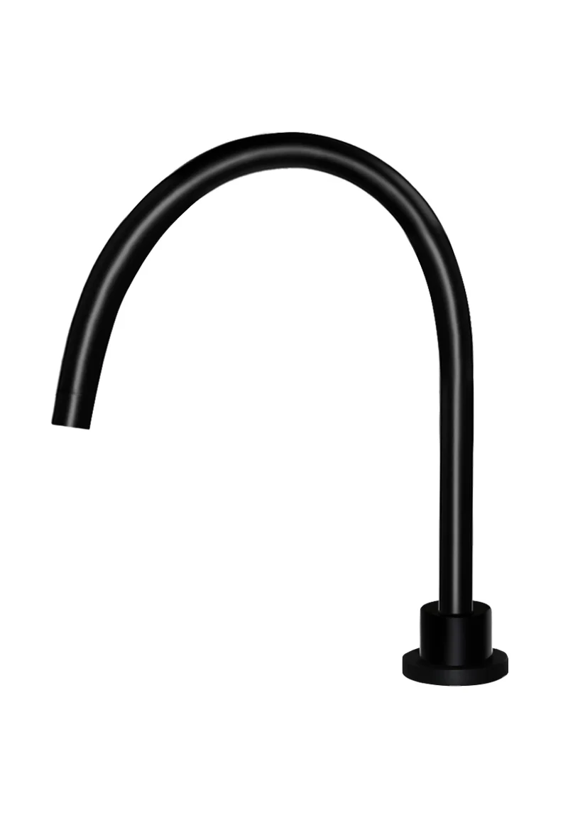 Meir Round Gooseneck High-Rise Swivel Hob Spout, Matte Black