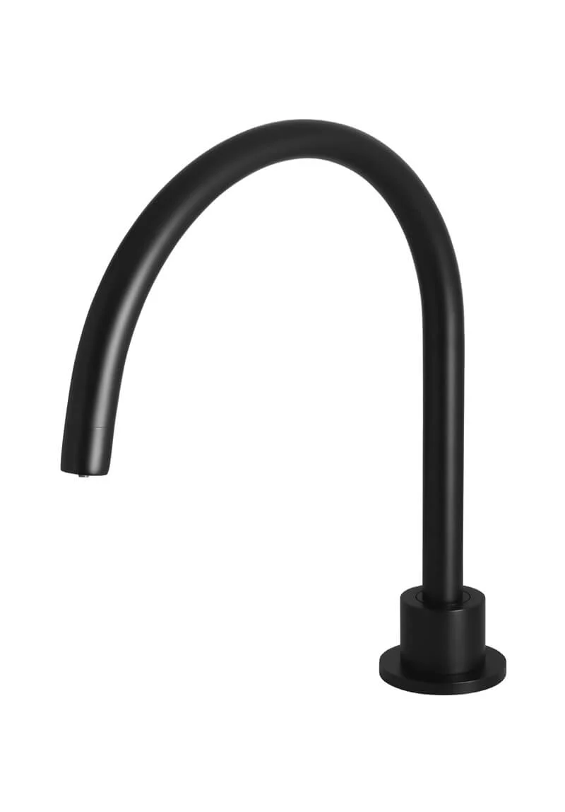 Meir Round Gooseneck High-Rise Swivel Hob Spout, Matte Black