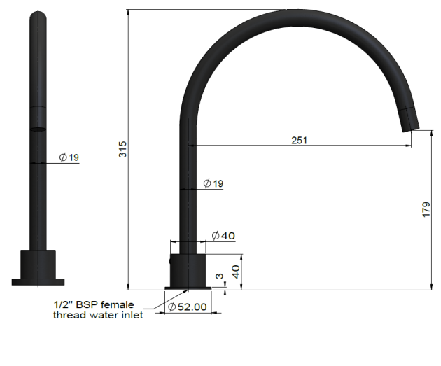 Meir Round Gooseneck High-Rise Swivel Hob Spout, Chrome