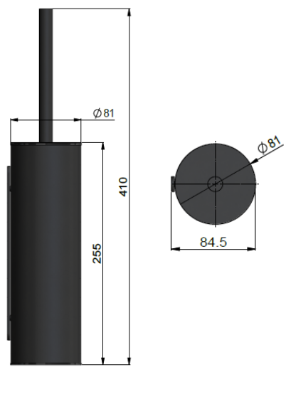 Meir Round Toilet Brush & Holder, Shadow