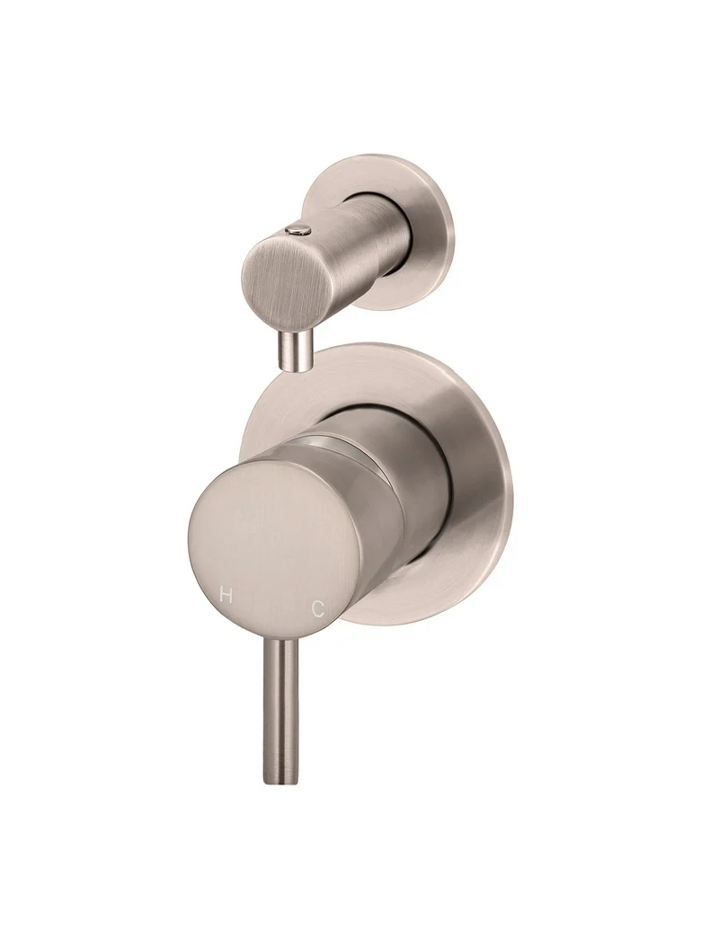 Meir Round Diverter Mixer Trim Kit (In-Wall Body Not Included), Finish Kit Champagne