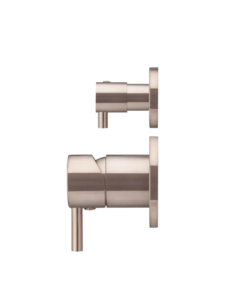 Meir Round Diverter Mixer Trim Kit (In-Wall Body Not Included), Finish Kit Champagne