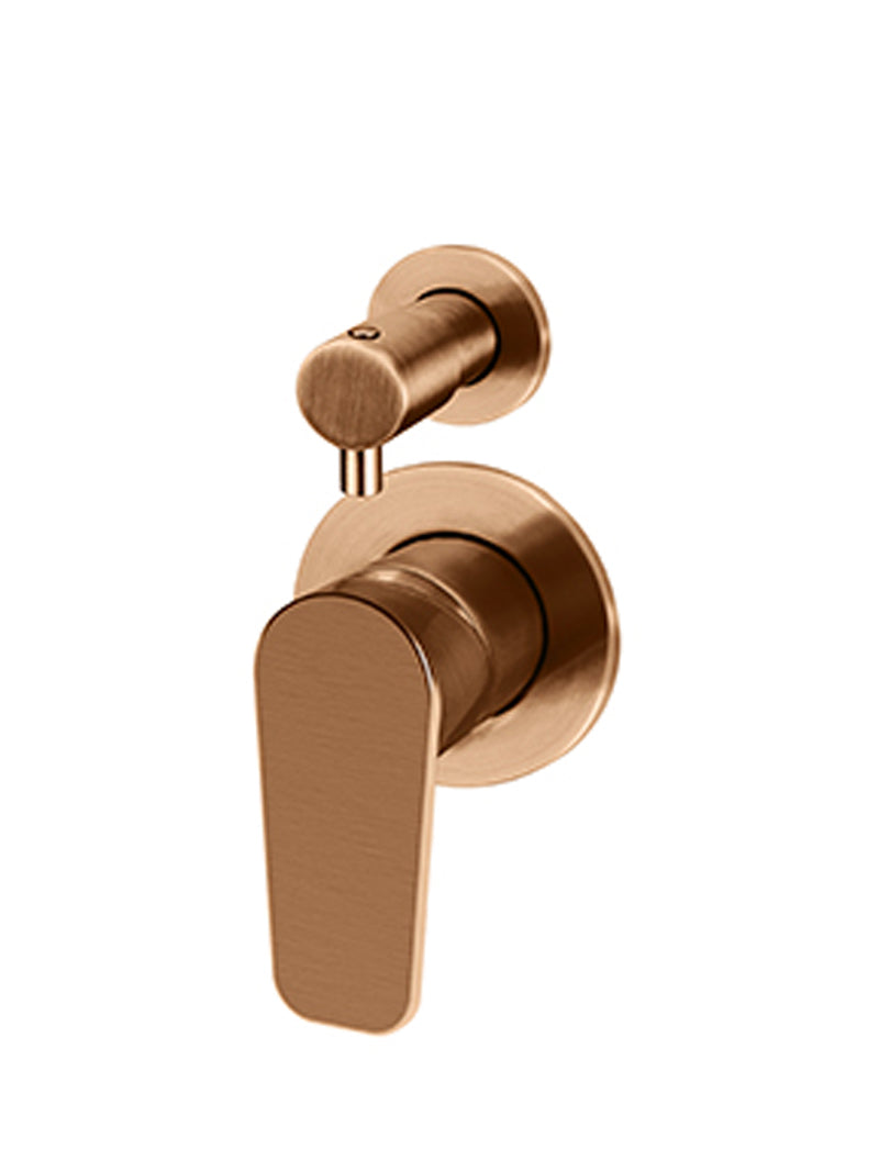 Meir Round Diverter Mixer, Paddle Handle Trim Kit (In-Wall Body Not Included), Lustre Bronze