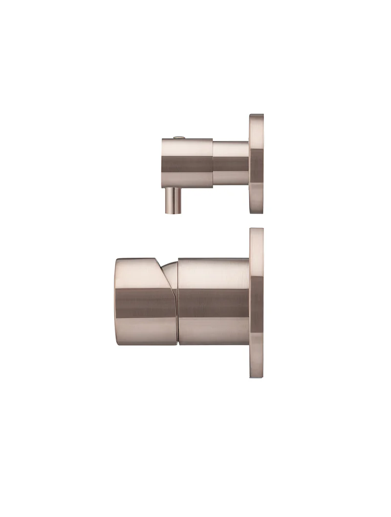 Meir Round Diverter Mixer, Pinless Handle Trim Kit (In-Wall Body Not Included), Champagne