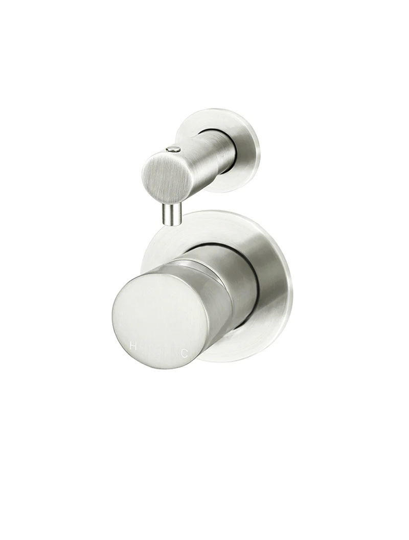 Meir Round Diverter Mixer, Pinless Handle Trim Kit (In-Wall Body Not Included), Brushed Nickel