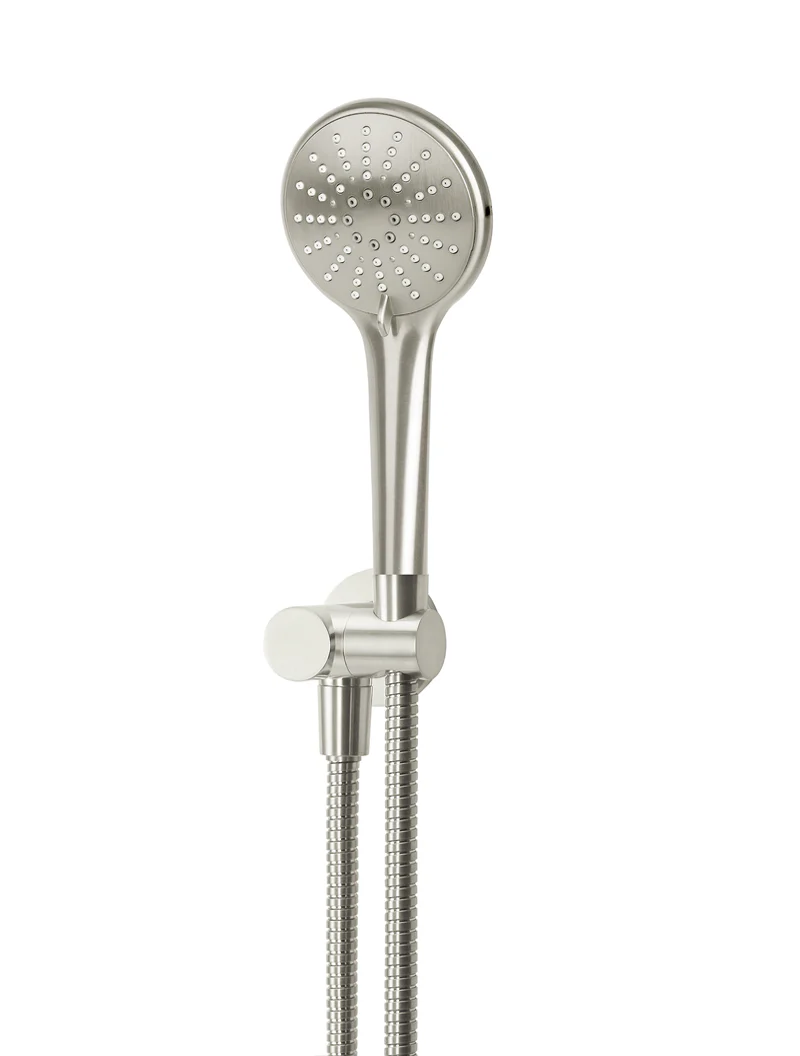 Meir Round Hand Shower on Swivel Bracket, Three Function Hand Shower, Brushed Nickel