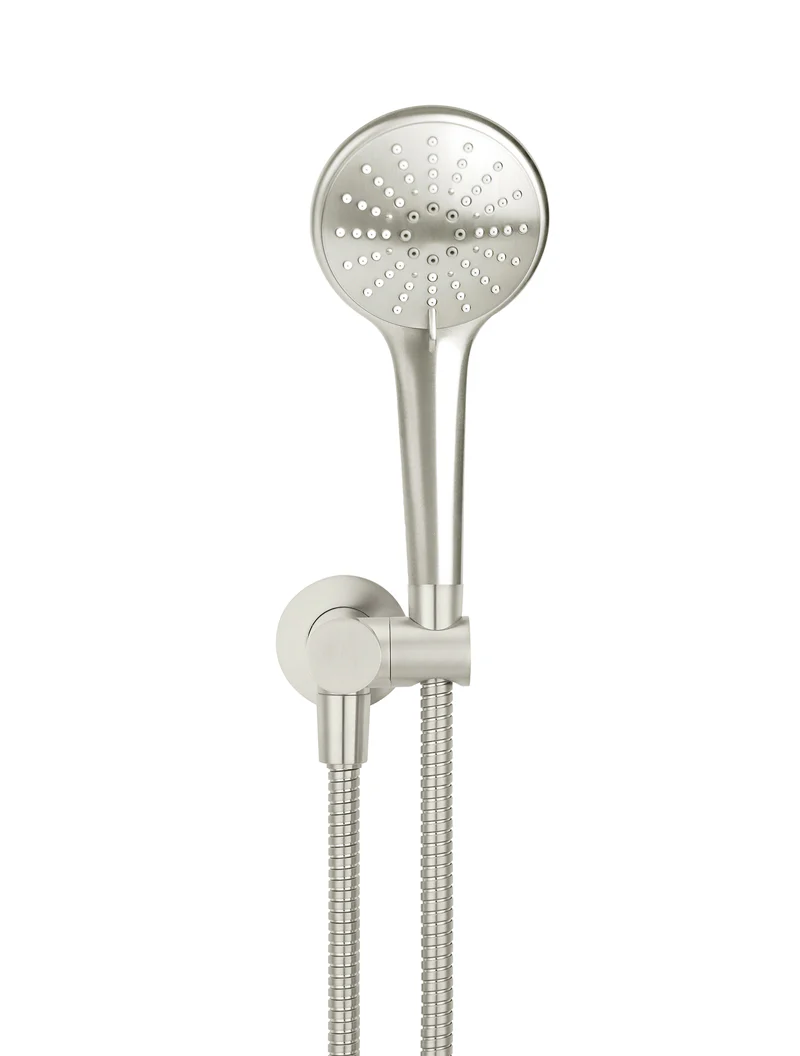 Meir Round Hand Shower on Swivel Bracket, Three Function Hand Shower, Brushed Nickel