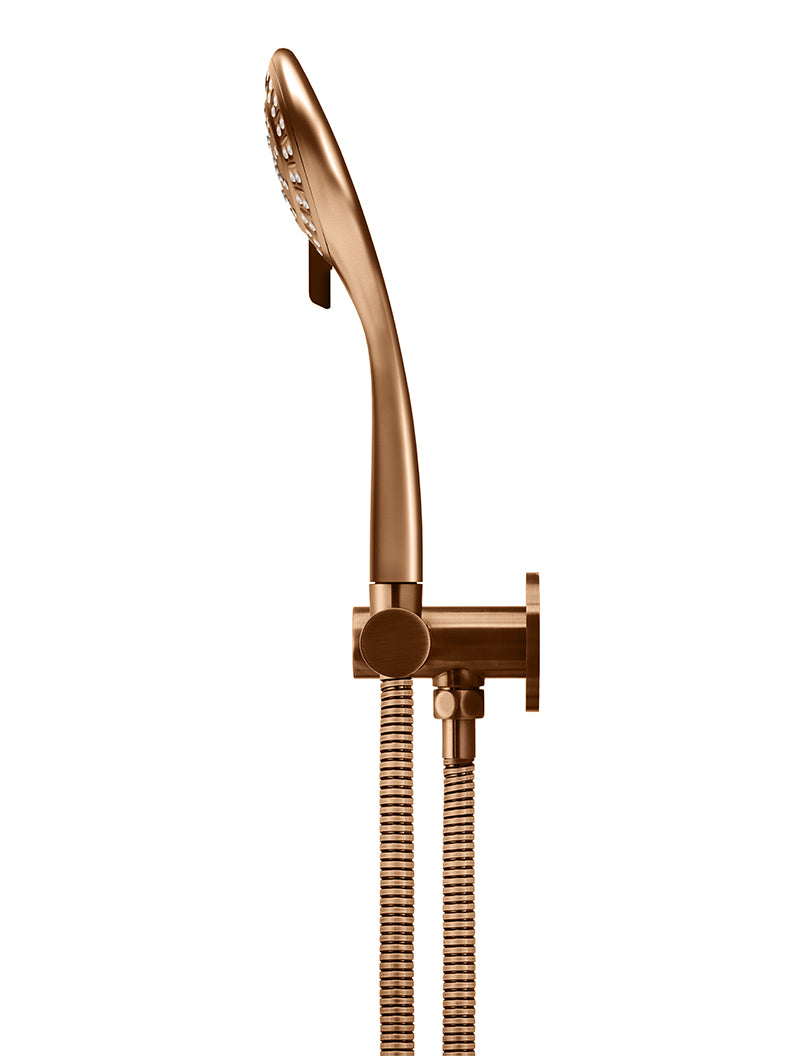 Meir Round Hand Shower on Swivel Bracket, Three Function Hand Shower, Lustre Bronze