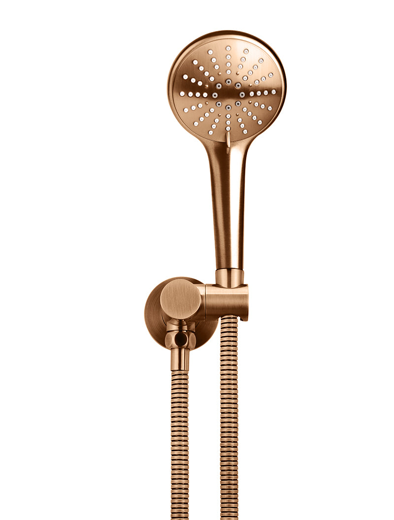 Meir Round Hand Shower on Swivel Bracket, Three Function Hand Shower, Lustre Bronze