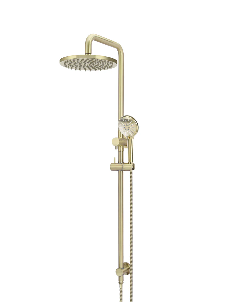 Meir Round Combination Shower Rail 200mm Rose, Three Function Hand Shower, Tiger Bronze