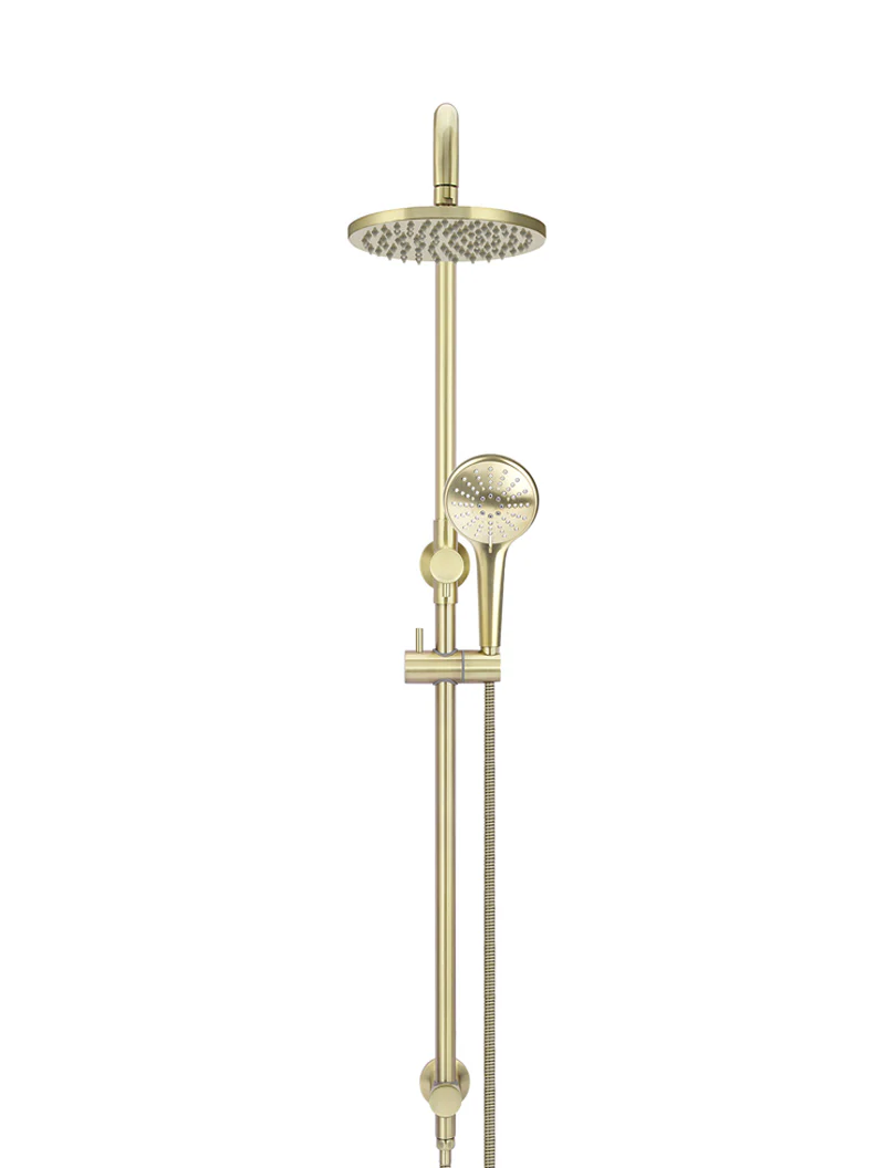Meir Round Combination Shower Rail 200mm Rose, Three Function Hand Shower, Tiger Bronze