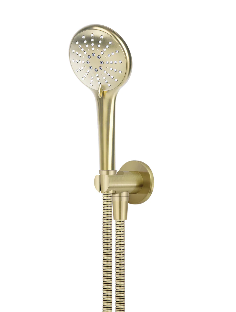 Meir Round Hand Shower on Fixed Bracket, Three Function Hand Shower Tiger Bronze