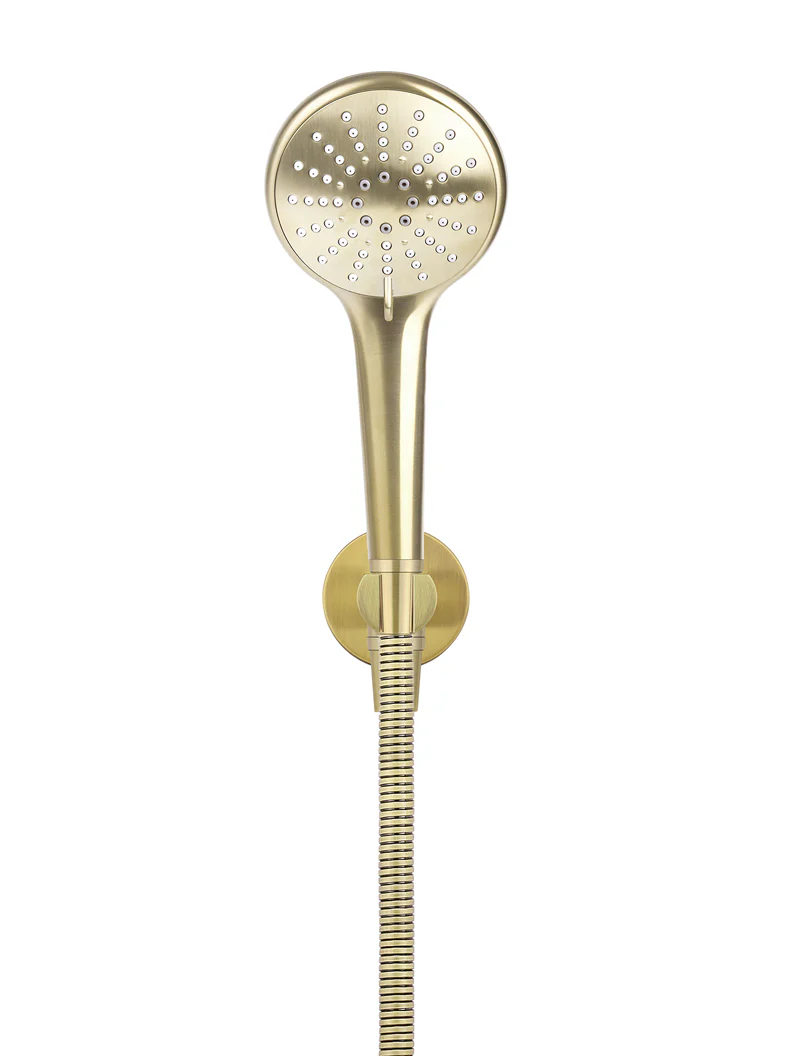 Meir Round Hand Shower on Fixed Bracket, Three Function Hand Shower Tiger Bronze