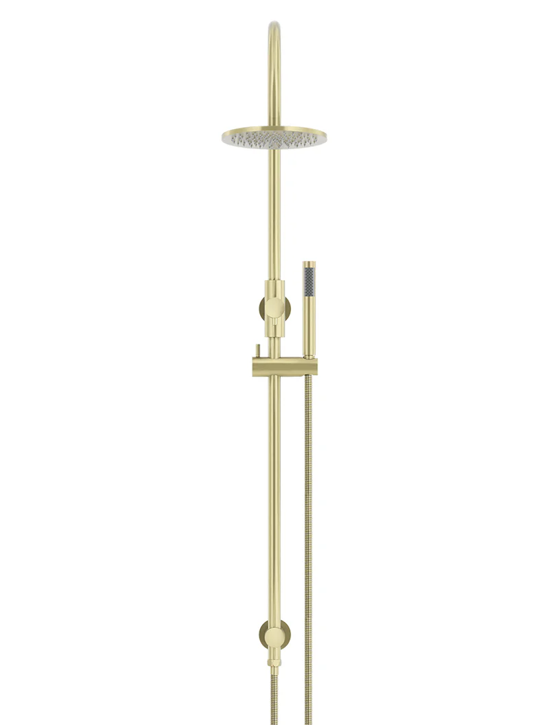 Meir Round Gooseneck Overhead Shower Set with 200mm Rose, Single-Function Hand Shower, Tiger Bronze