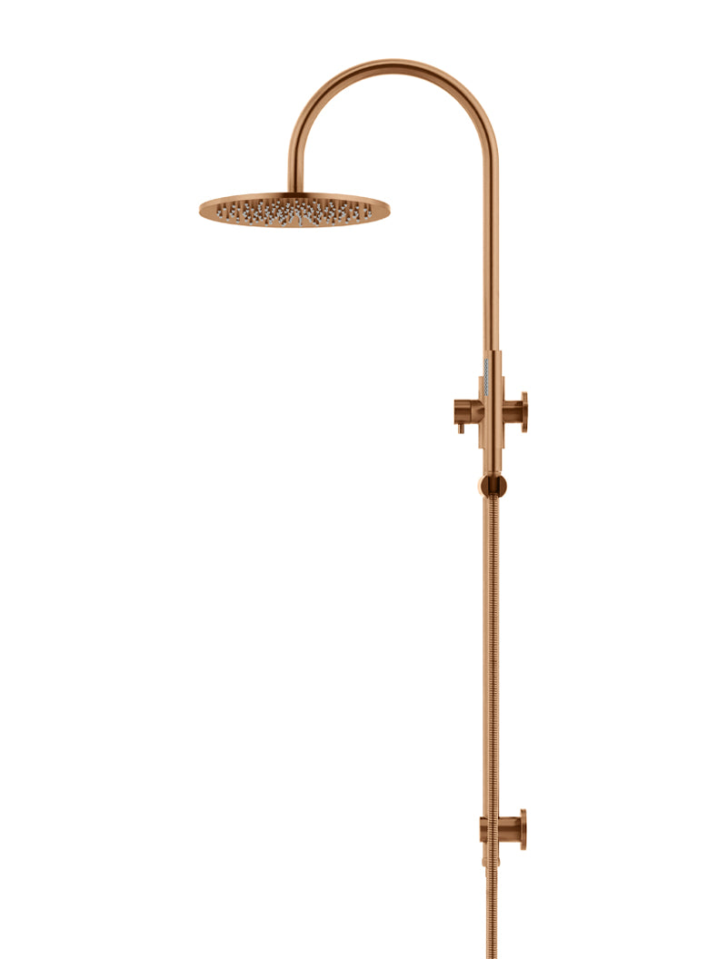 Meir 300mm Round Overhead Shower Set, Single Function Hand Shower, Lustre Bronze