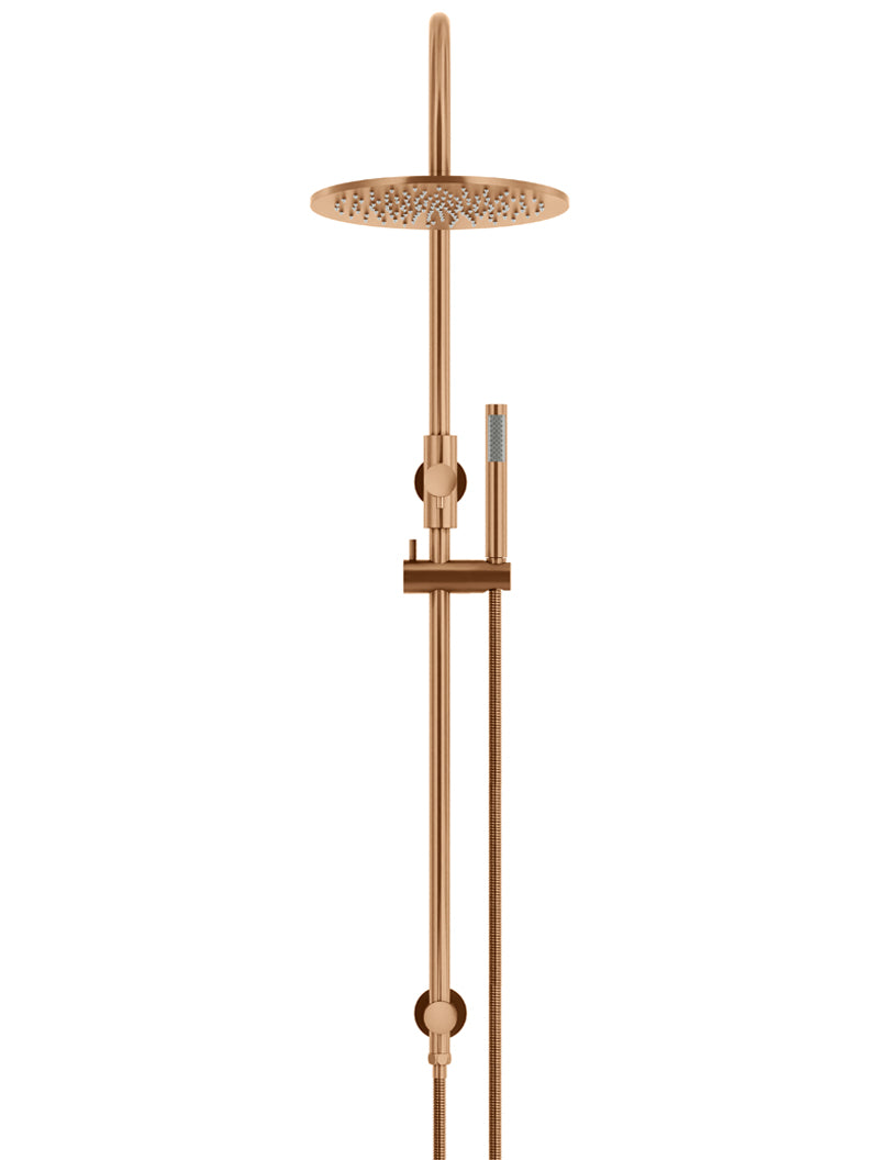 Meir 300mm Round Overhead Shower Set, Single Function Hand Shower, Lustre Bronze