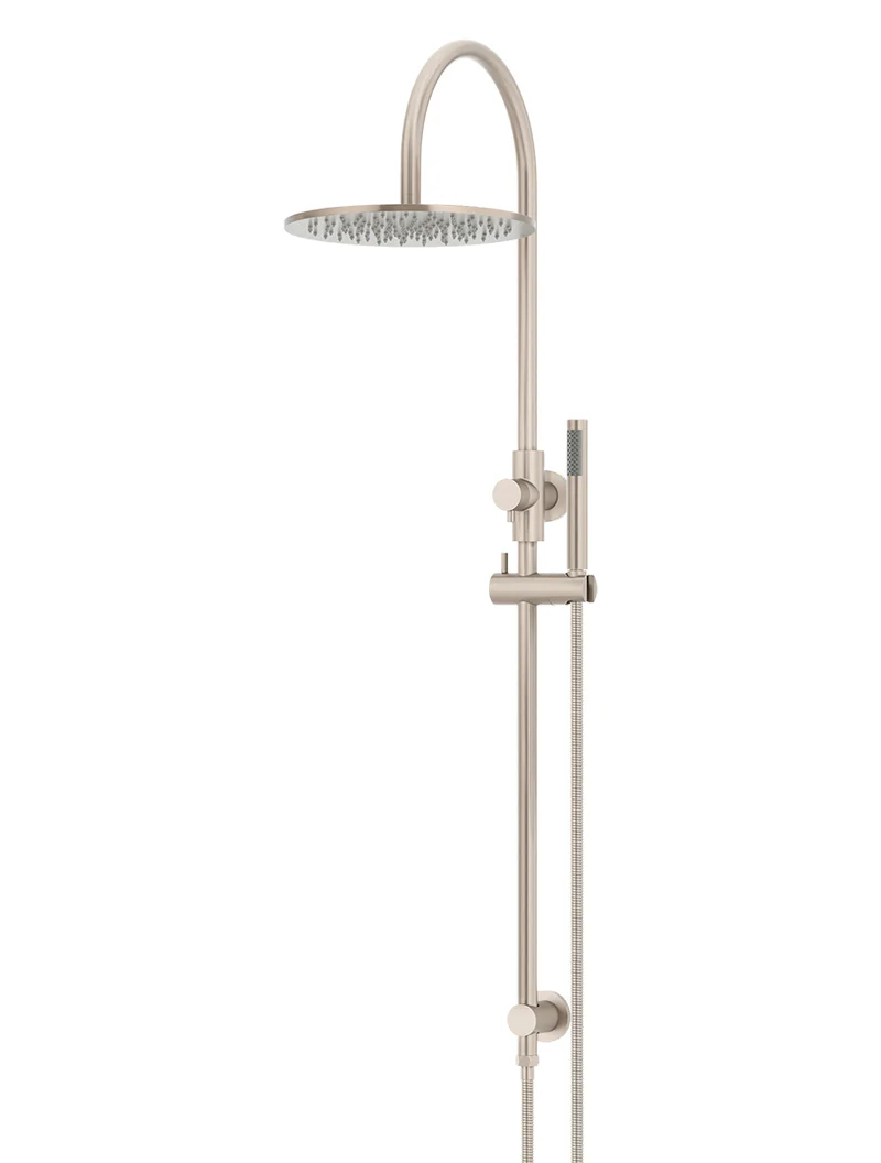 Meir 300mm Round Overhead Shower Set, Single Function Hand Shower, Champagne